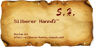 Silberer Hannó névjegykártya